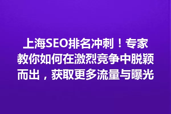 上海SEO排名冲刺!专家教你如何在激烈竞争中脱颖而出,获取更多流量与曝光 一