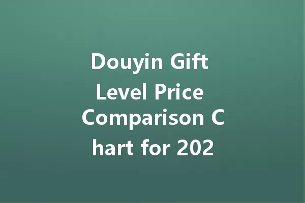 Douyin Gift Level Price Comparison Chart for 2025 Revealed 一