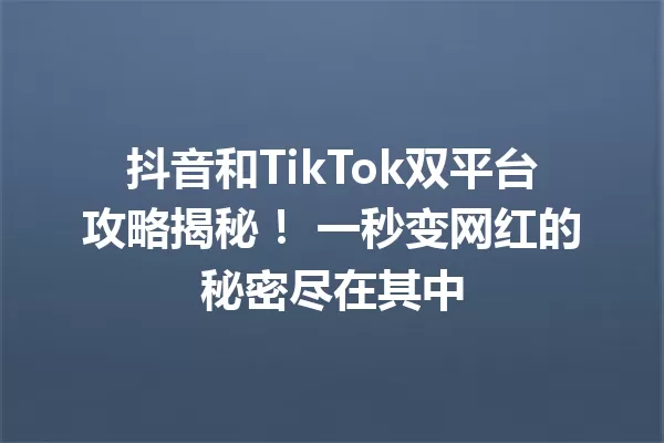 抖音和TikTok双平台攻略揭秘! 一秒变网红的秘密尽在其中 一