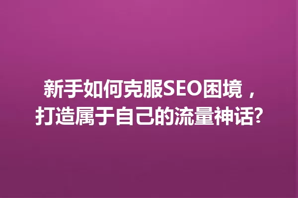 新手如何克服SEO困境,打造属于自己的流量神话? 一