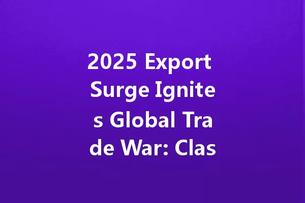 2025 Export Surge Ignites Global Trade War: Clash Erupts! 一
