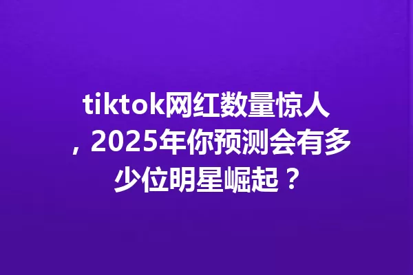 tiktok网红数量惊人,2025年你预测会有多少位明星崛起? 二