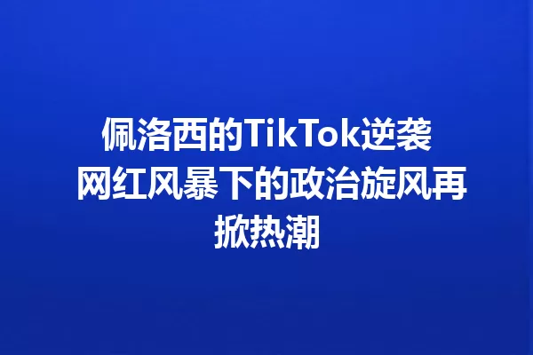 佩洛西的TikTok逆袭 网红风暴下的政治旋风再掀热潮 一