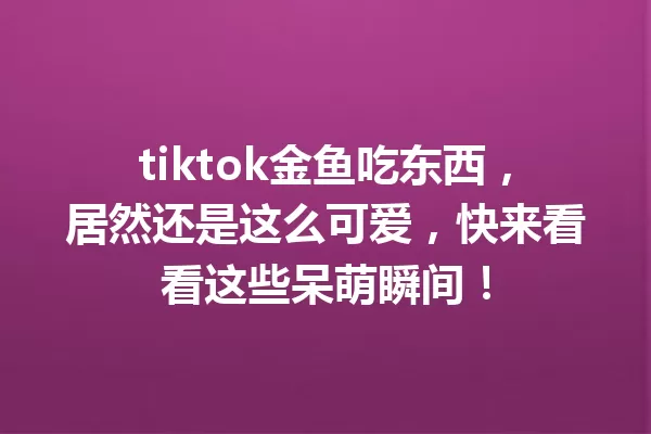 tiktok金鱼吃东西,居然还是这么可爱,快来看看这些呆萌瞬间! 一