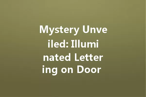 Mystery Unveiled: Illuminated Lettering on Door Number Sparks Curiosity 一