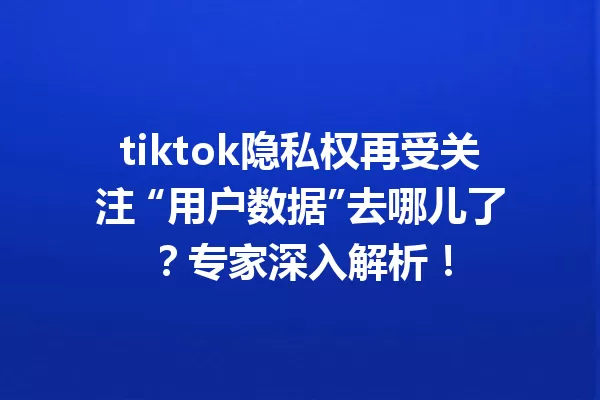 tiktok隐私权再受关注 “用户数据”去哪儿了?专家深入解析! 一