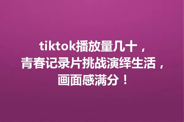 tiktok播放量几十,青春记录片挑战演绎生活,画面感满分! 一