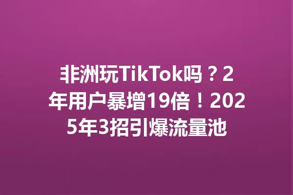 非洲玩TikTok吗?2年用户暴增19倍!2025年3招引爆流量池 一