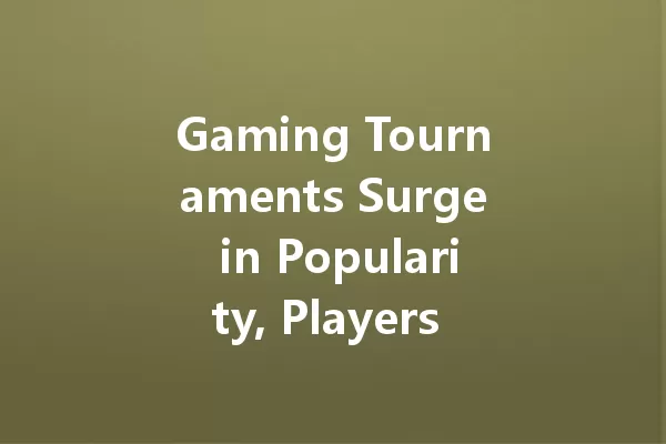 Gaming Tournaments Surge in Popularity, Players Demand Fair Play Rules 一