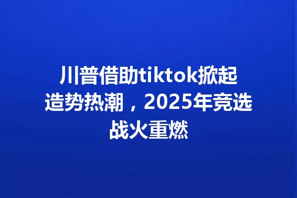 川普借助tiktok掀起造势热潮,2025年竞选战火重燃 一