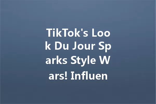 TikTok's Look Du Jour Sparks Style Wars! Influencers Clash Over Trends 一