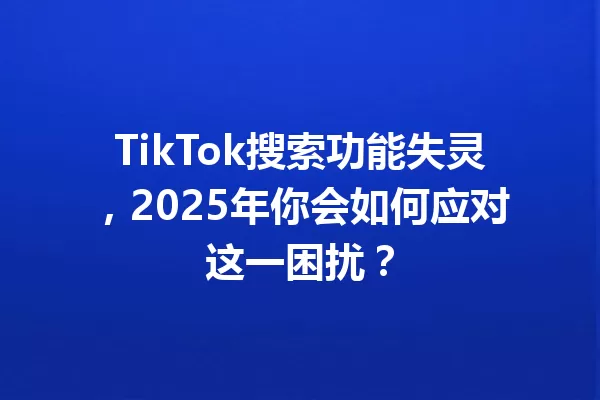 TikTok搜索功能失灵，2025年你会如何应对这一困扰？ 一