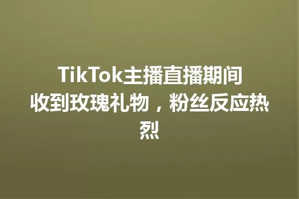 TikTok主播直播期间收到玫瑰礼物,粉丝反应热烈 一