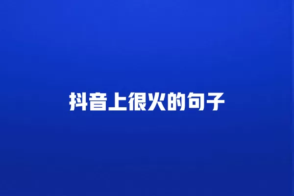 抖音上很火的句子 一