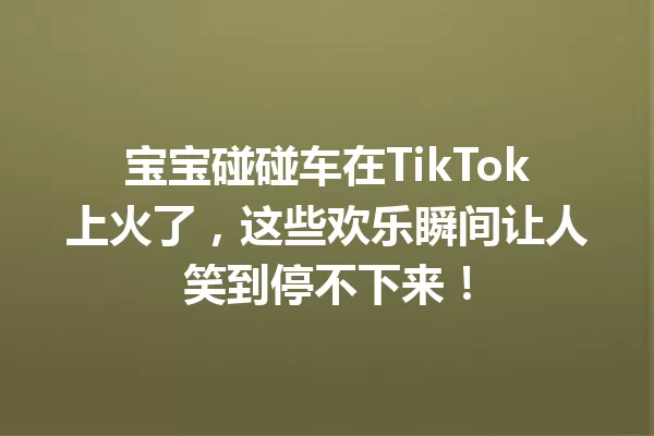宝宝碰碰车在TikTok上火了,这些欢乐瞬间让人笑到停不下来! 一