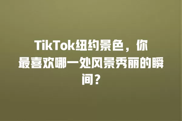 TikTok纽约景色,你最喜欢哪一处风景秀丽的瞬间? 一
