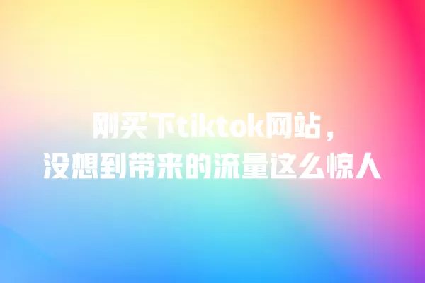 刚买下tiktok网站，没想到带来的流量这么惊人 一